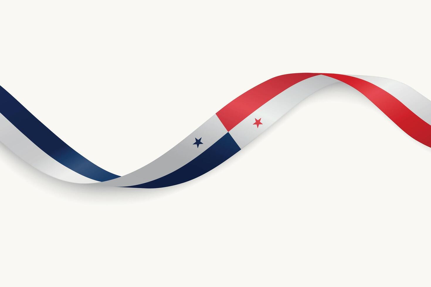 Panama flag on Waving ribbon, white background vector