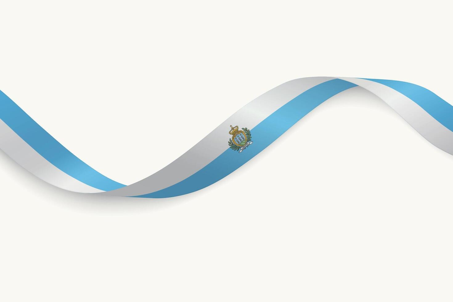 San Marino flag on Waving ribbon, white background vector