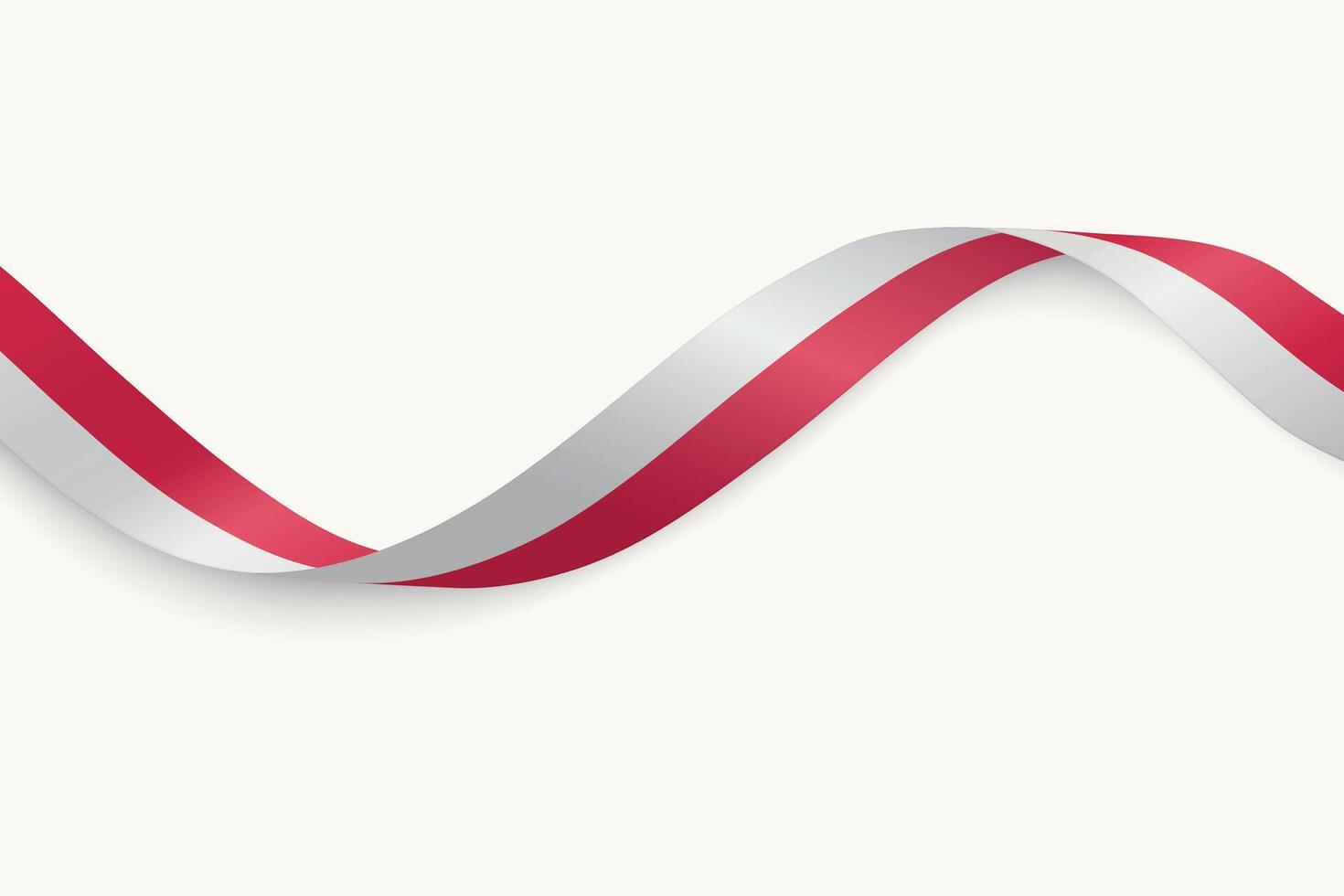 Poland flag on Waving ribbon, white background vector