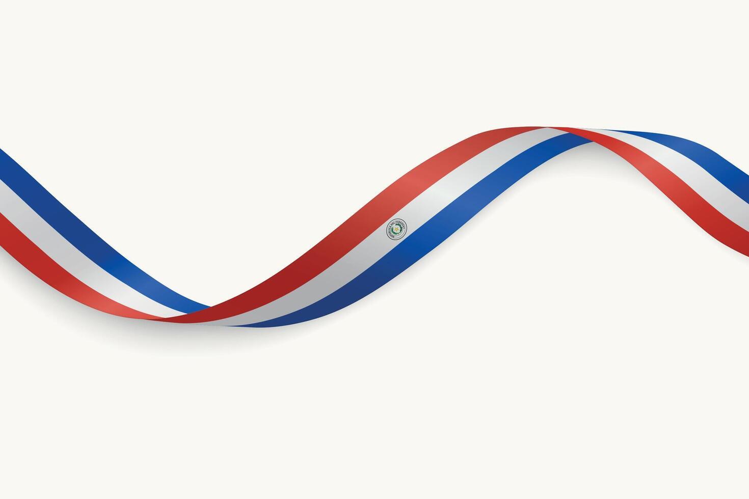 Paraguay flag on Waving ribbon, white background vector