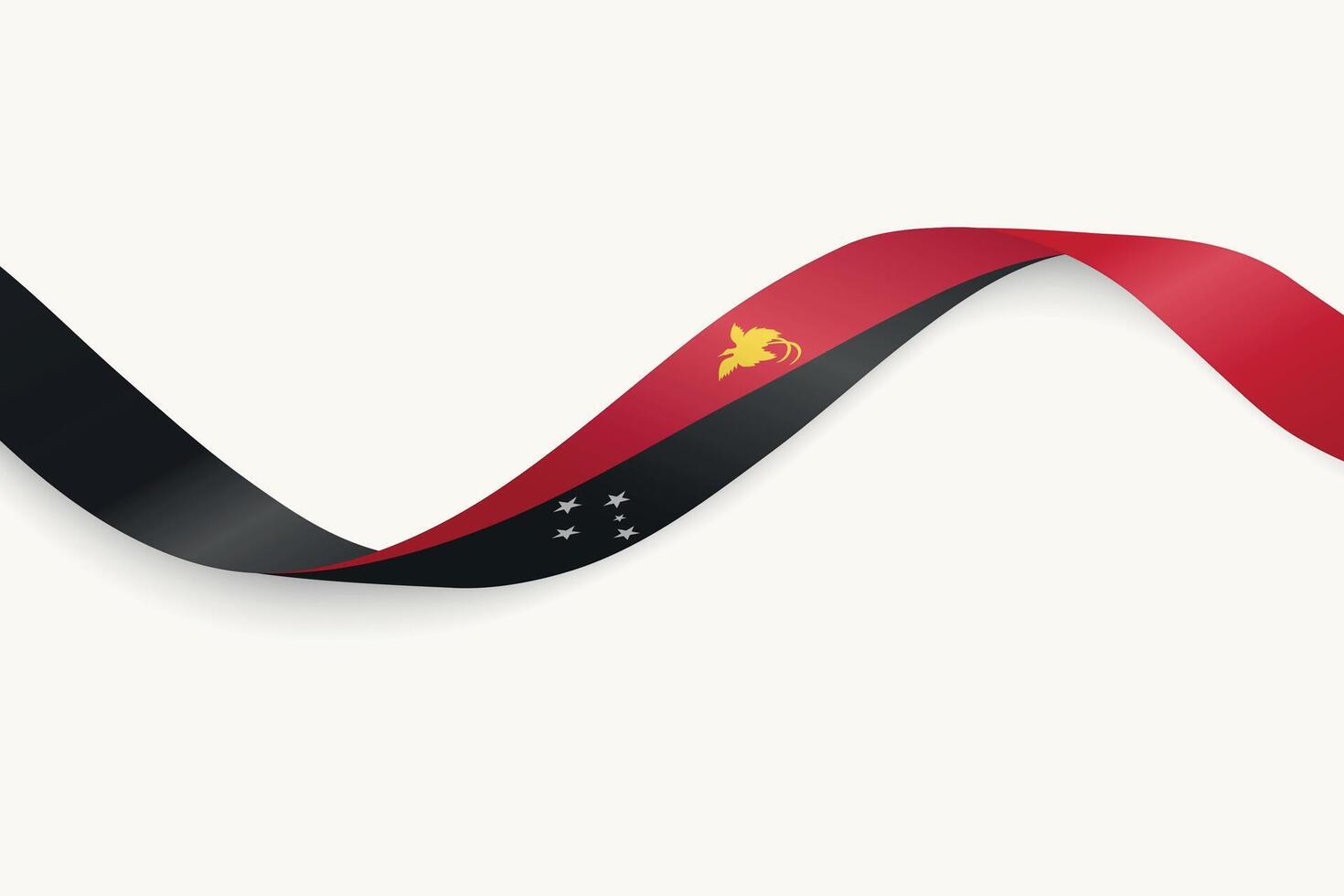 Papua New Guinea flag on Waving ribbon, white background vector