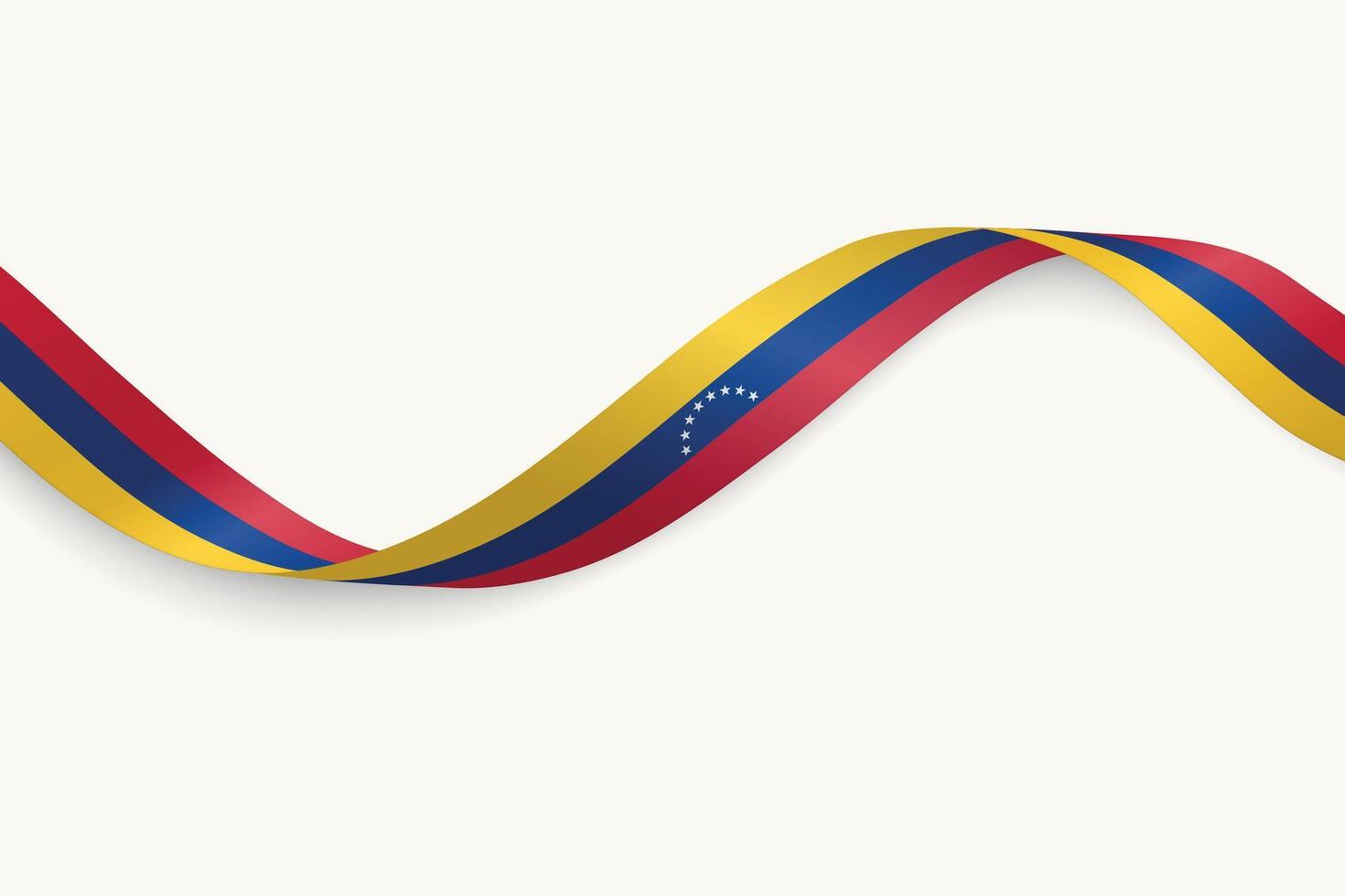 Venezuela flag on Waving ribbon, white background vector