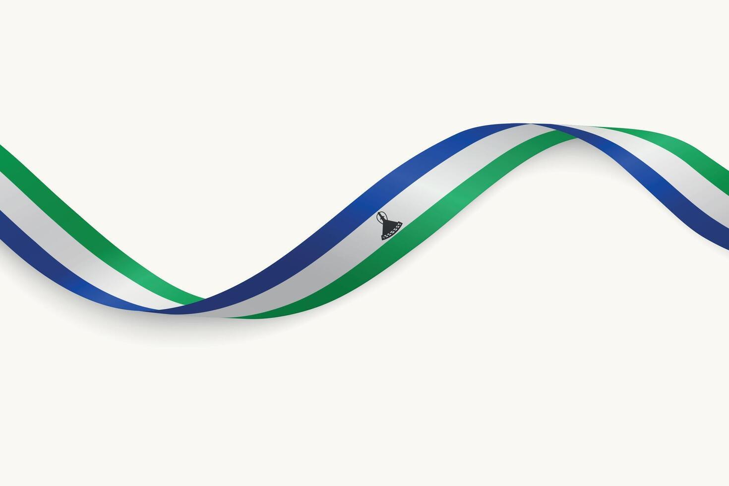 Lesotho flag on Waving ribbon, white background vector