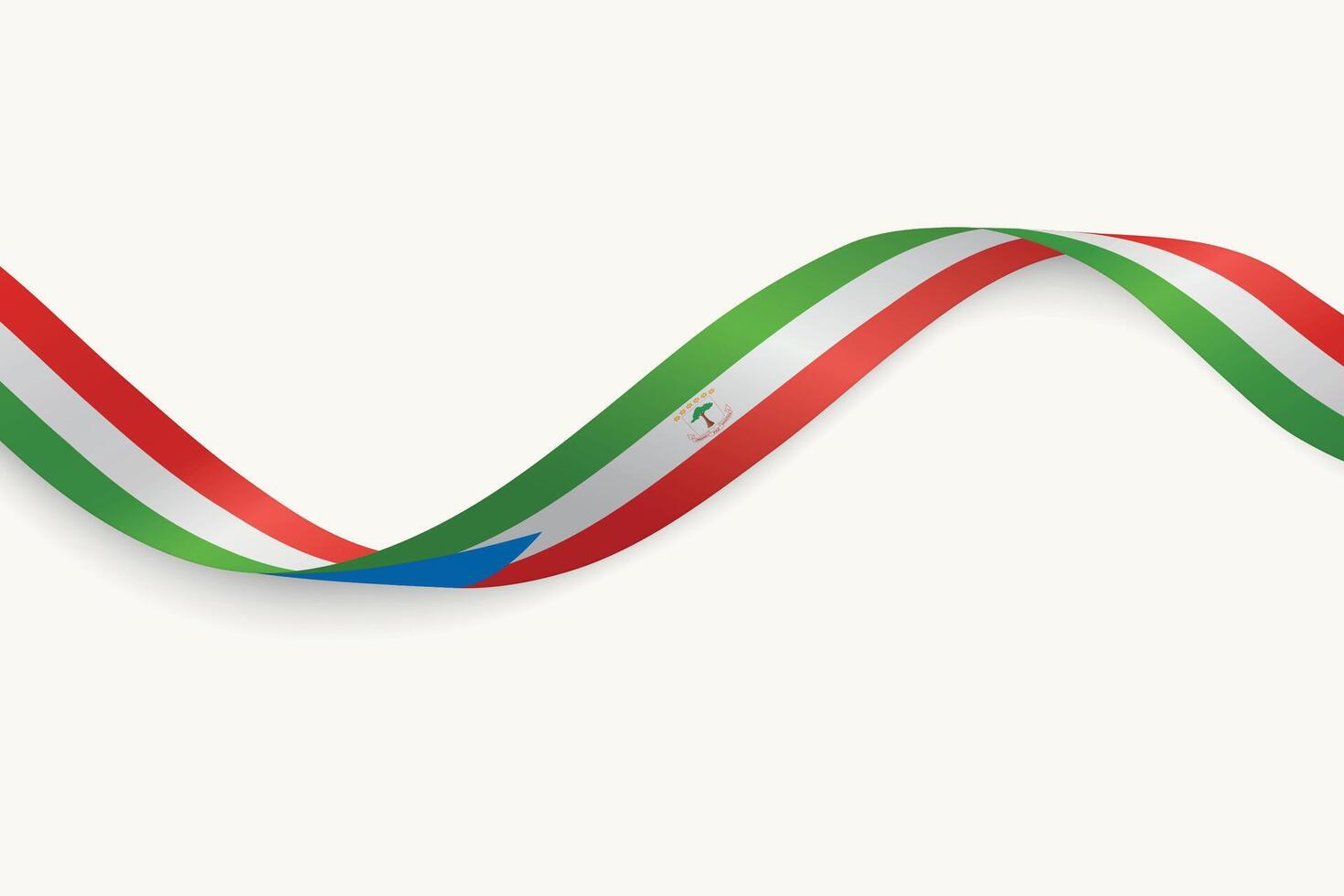 Equatorial Guinea flag on Waving ribbon, white background vector