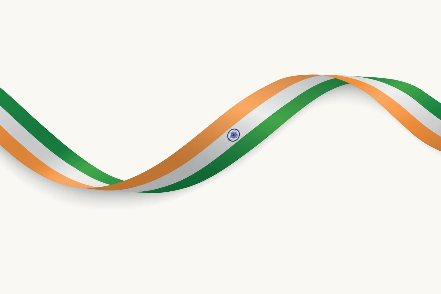India flag on Waving ribbon, white background vector