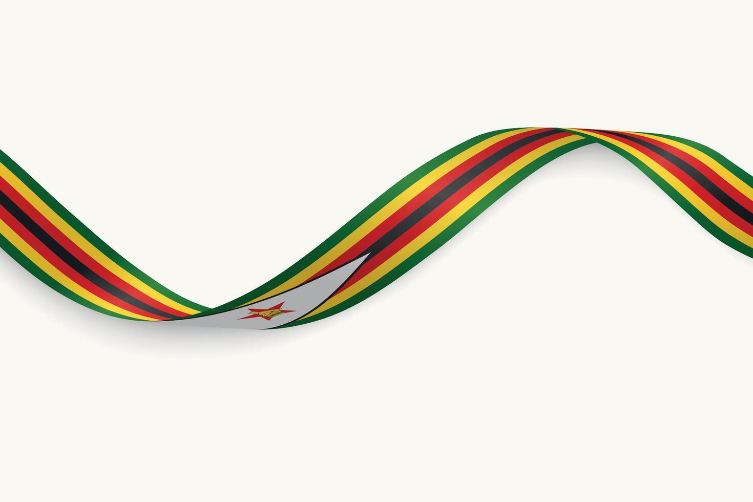 Zimbabwe flag on Waving ribbon, white background vector