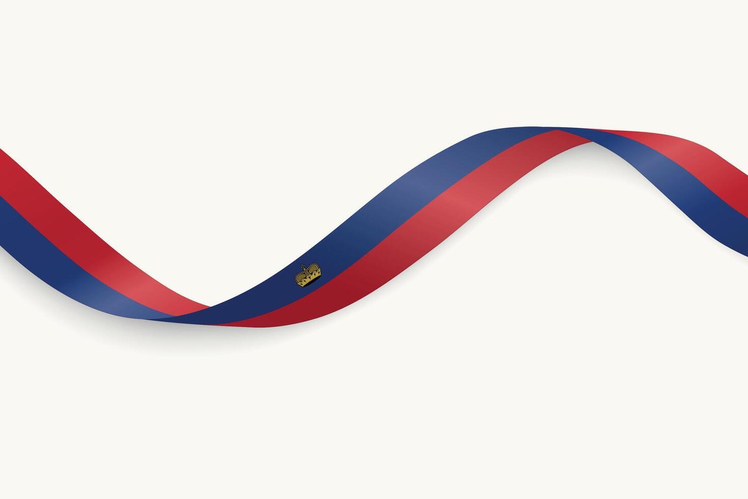 Liechtenstein flag on Waving ribbon, white background vector