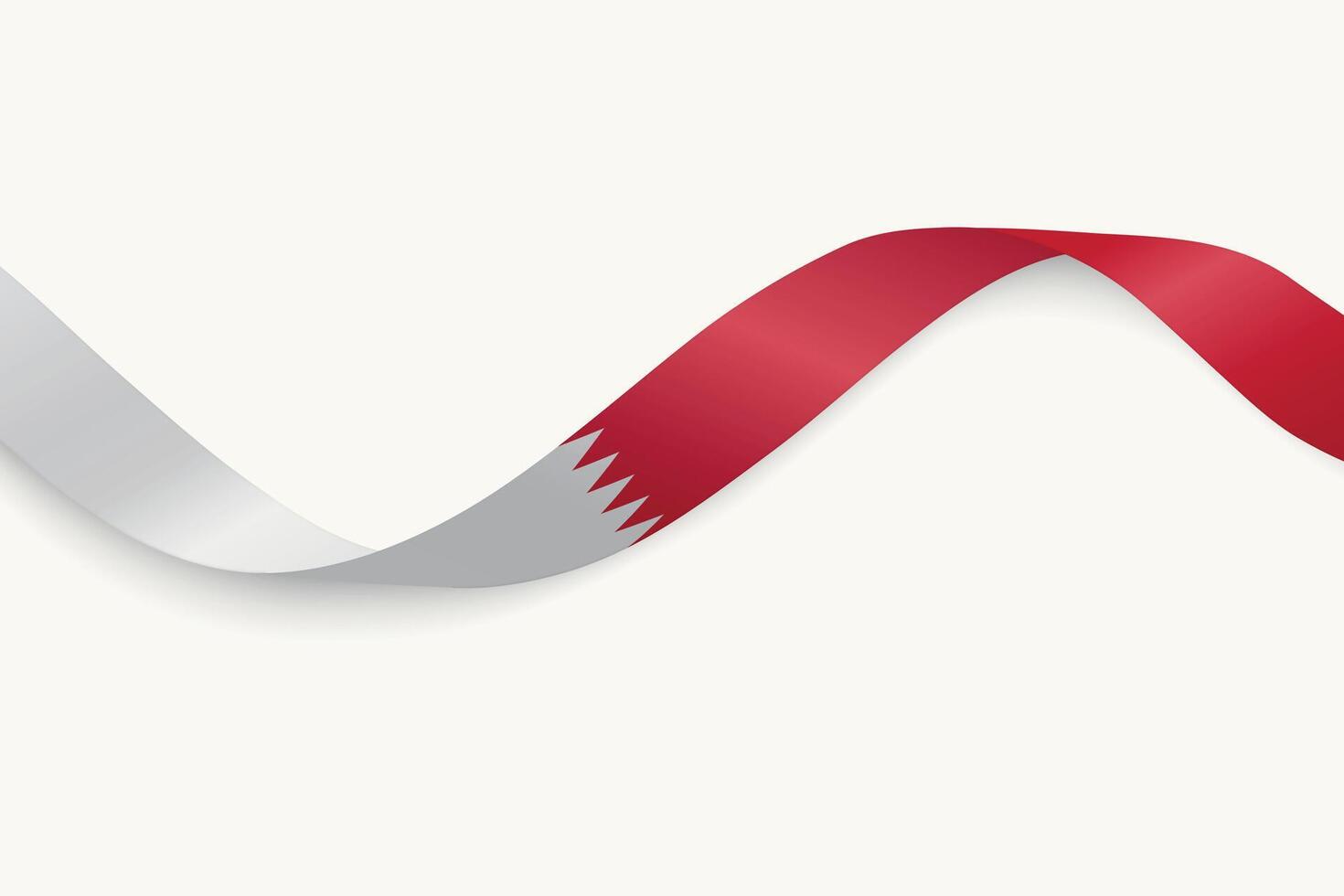 Bahrain flag on Waving ribbon, white background vector