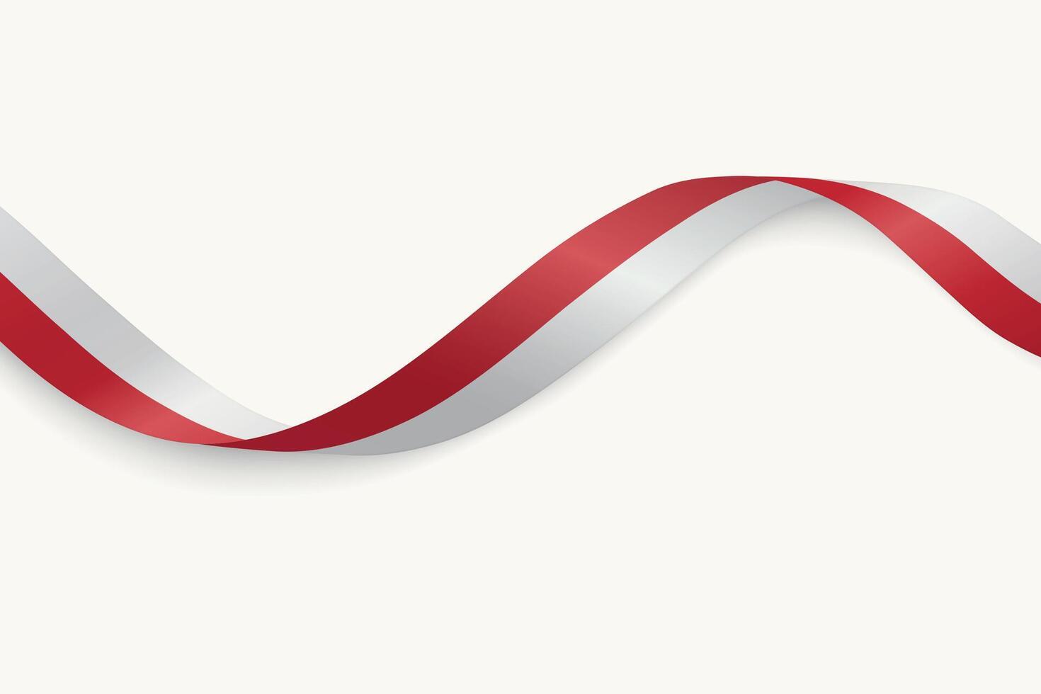 Monaco flag on Waving ribbon, white background vector