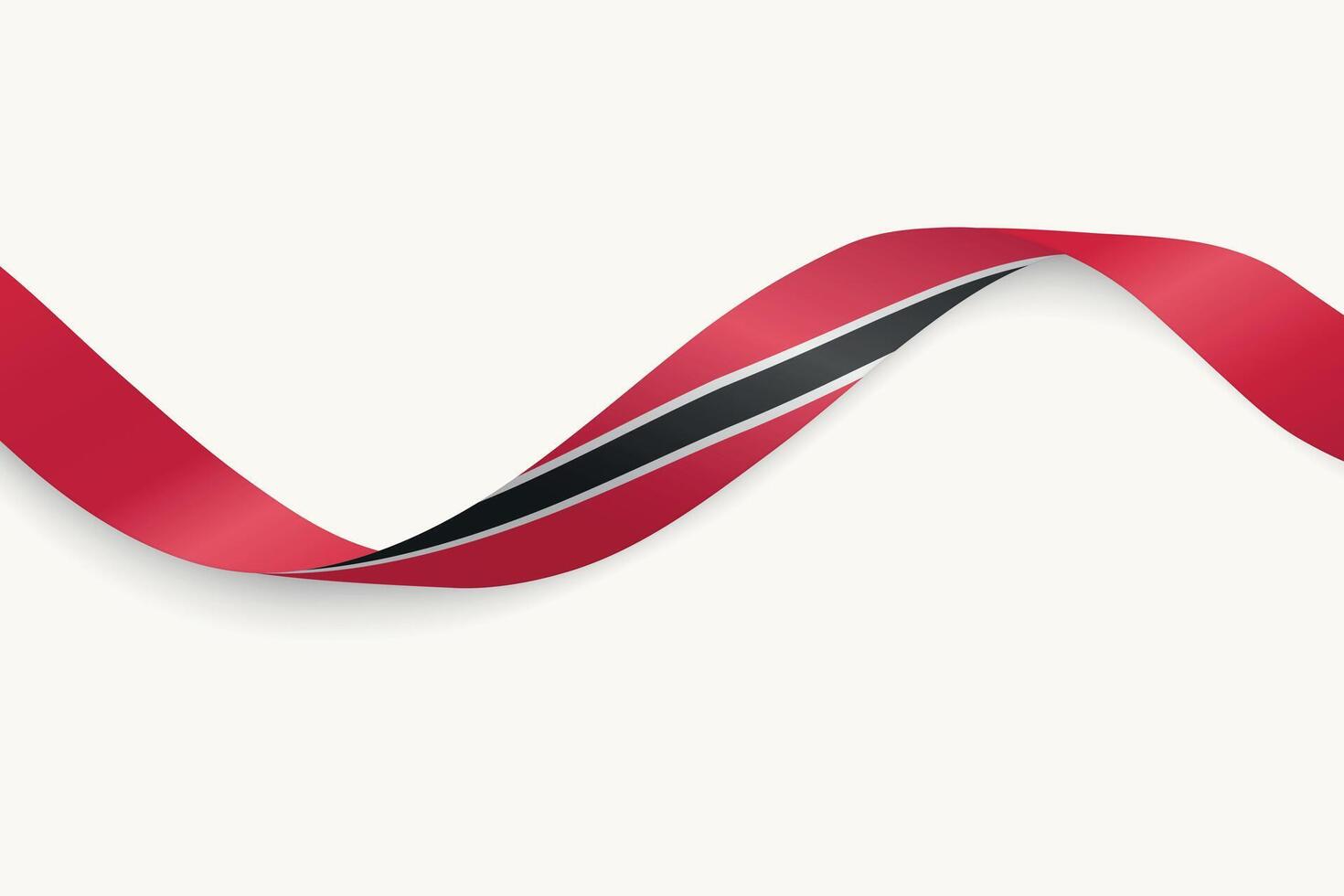Trinidad and Tobago flag on Waving ribbon, white background vector