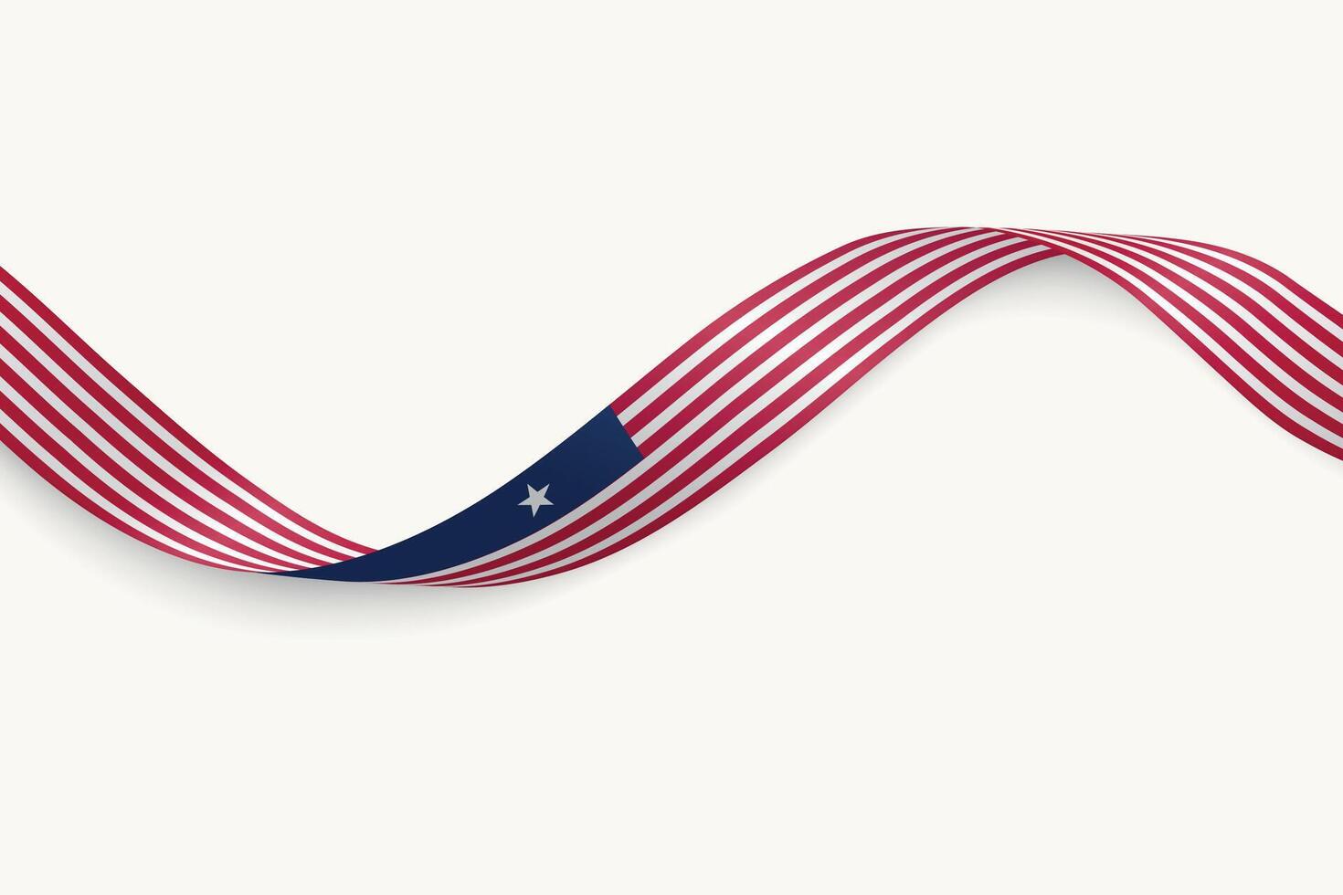 Liberia flag on Waving ribbon, white background vector