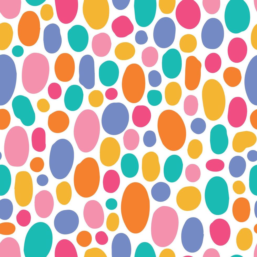 Colorful spots and dots seamless pattern for nursery textile prints, wallpaper, packaging, digital paper, wrapping paper, backgrounds, etc. EPS 10 vector