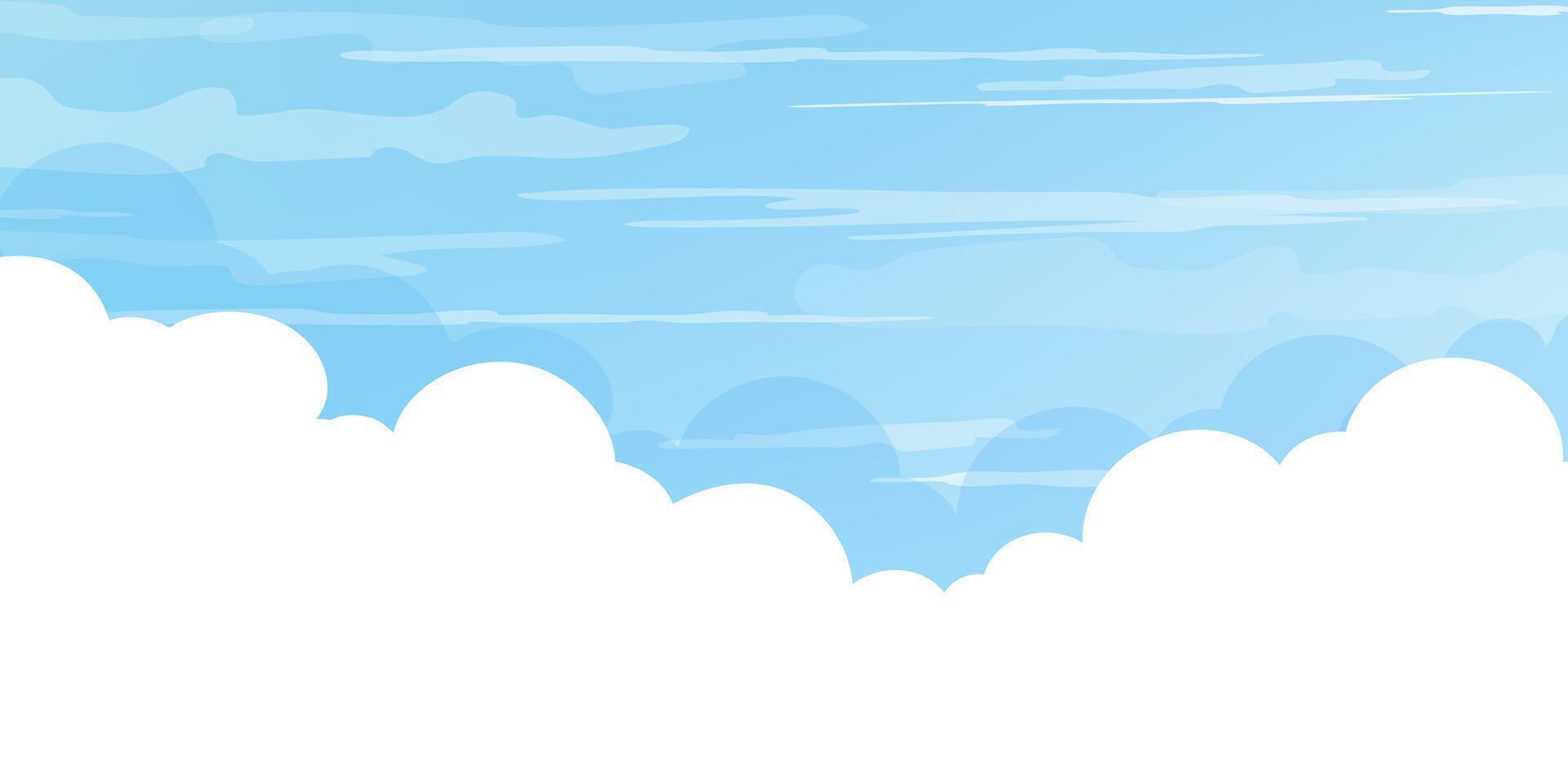 Sky Blue,Clouds Background, illustration in flat style of cloud moving in sunny day summer.Cartoon Spring Nature abstract paper cut cloudy for Kids room or wallpaper,Easter banner vector