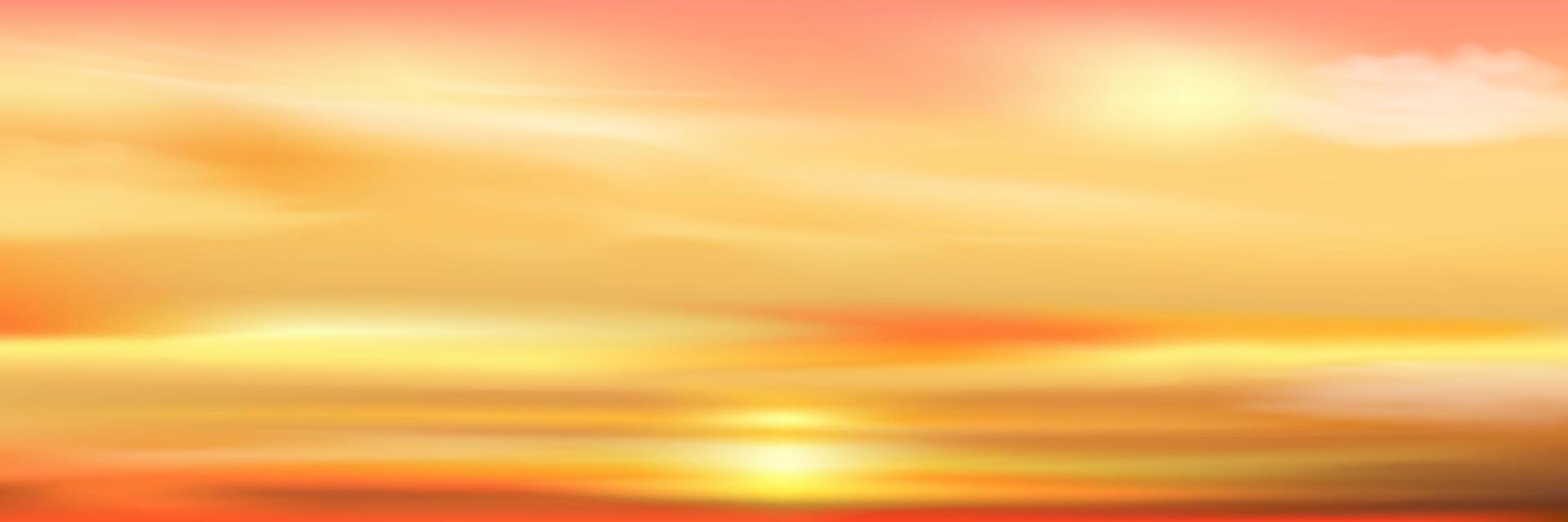 Sunset Sky Background,Sunrise cloud Orange,Yellow,Pink in morning Summer, sunny Autumn,Nature landscape field in evening.Winter sunlight,cartoon illustration Horizon Spring sundown vector