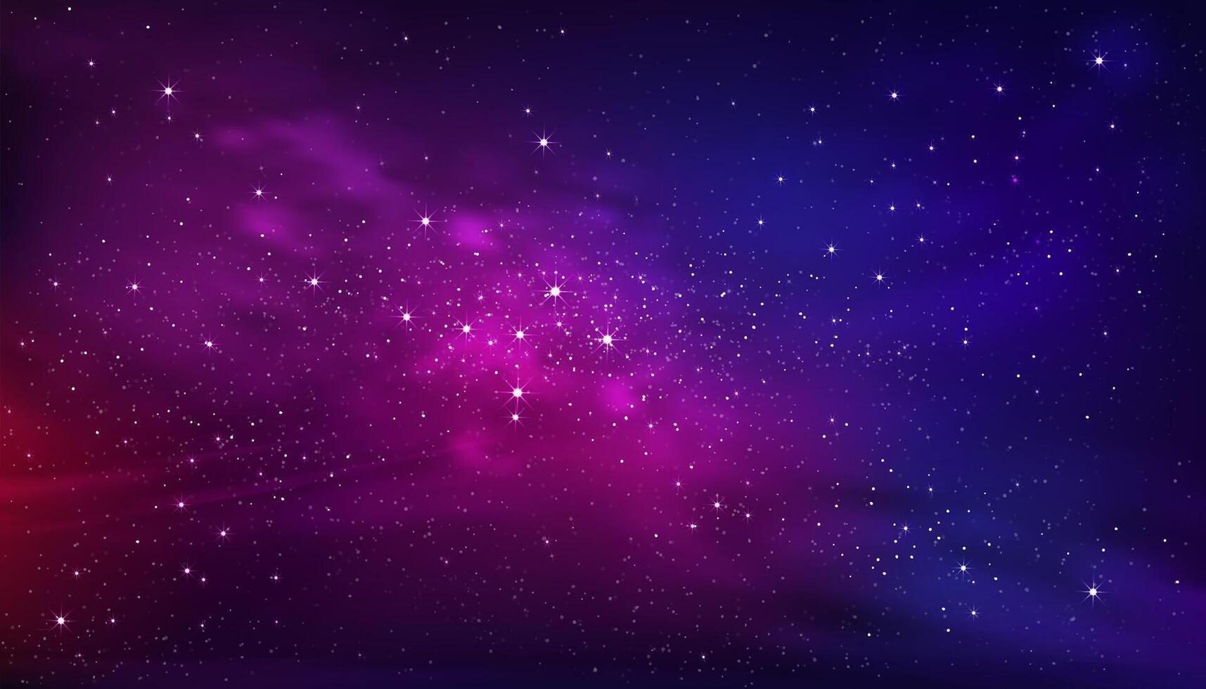 Space Sky Galaxy,Cloud with Nebula and Stars at Dark Night Background, Universe filled with Starry in Dark Blue Sky,Beautiful Nature Star field with Milky Way,Horizon banner colorful stardust vector