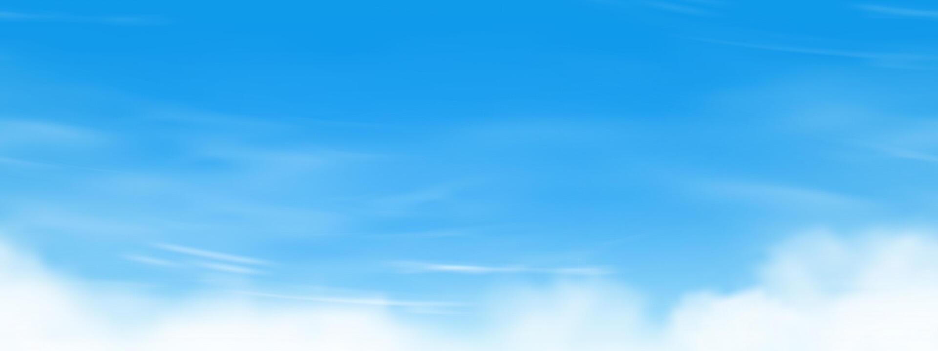 Sky Blue,Cloud background.Seamless Pattern Summer clear sky over beach. Cartoon horizon beautiful nature with bright light of sun, white cloudy,Pattern illustration of Spring landscape banner vector