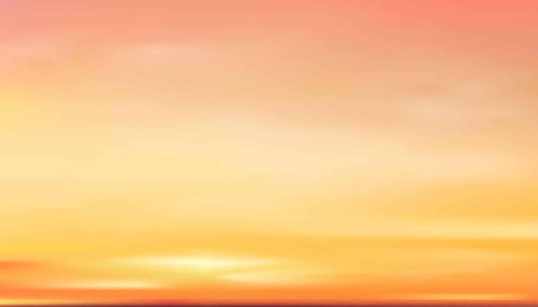Sunset Sky Background,Autumn orange,yellow sunrise cloud over beach, Summer sky with yellow,pink color in eveing,Nature landscape in winter sunlight,Cartoon Horizon Spring sundown by the Sea vector