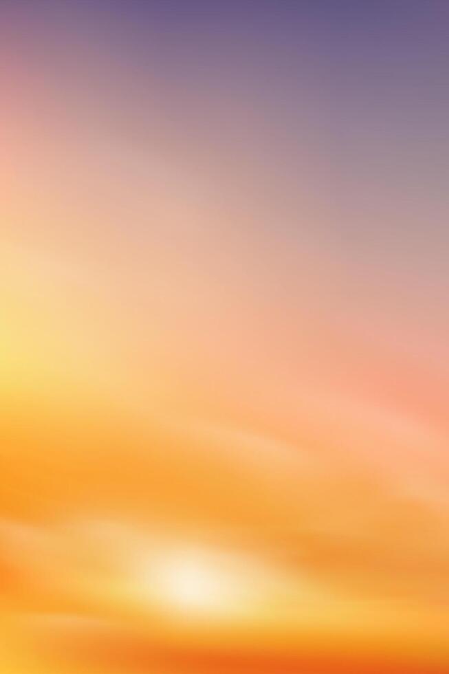 Sunset,Sky Cloud Background,Sunrise with Yellow,Orange,Purple Sky,Vertical Nature Landscape Dramatic Golden Hour with twilight Sky in Evening after Sun Dawn, Horizon Spring sundown by Sea Beach vector