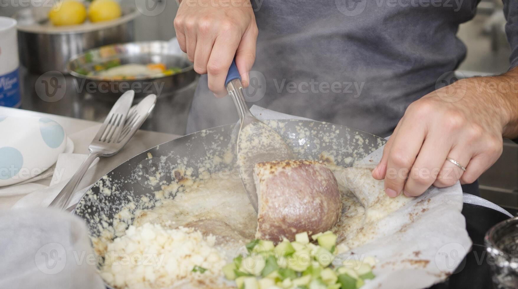 Culinary Mastery The Art of Preparing Delicious Meat and Fresh Veggies with Flair photo