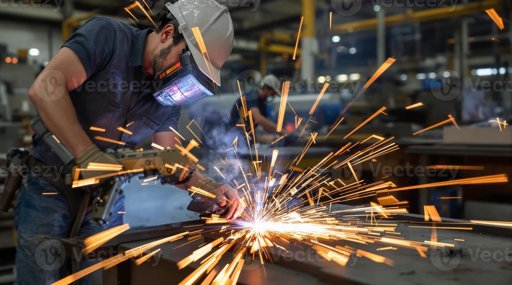 Welding Sparks The Art of Craftsmanship in Action with Expert Skills and Tools in Use photo