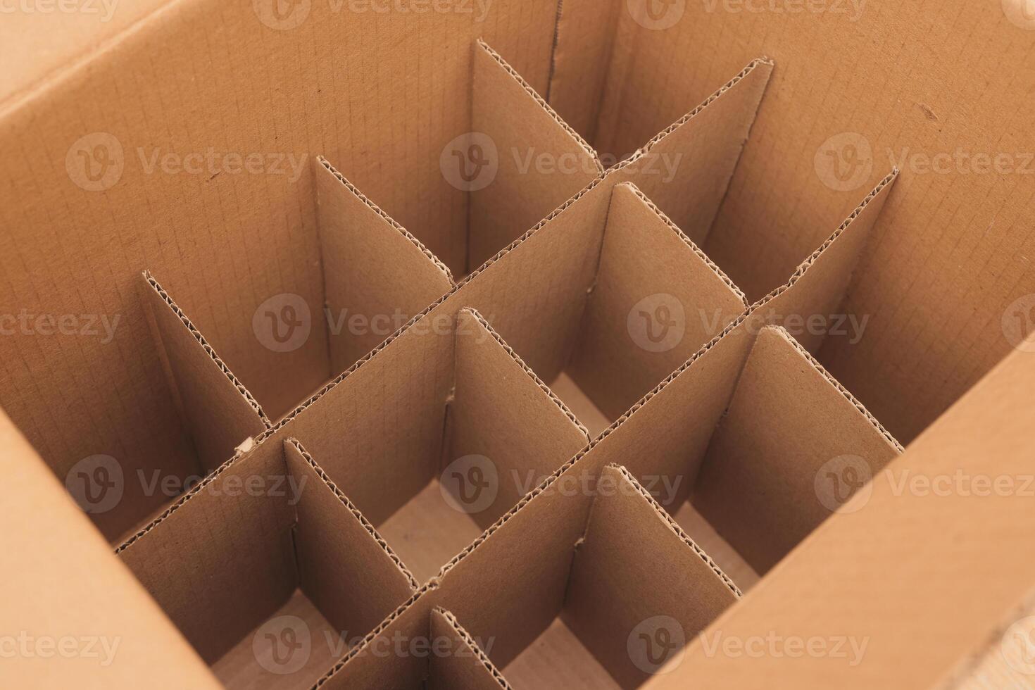 A cardboard box equipped with dividers designed specifically for organized storage solutions photo