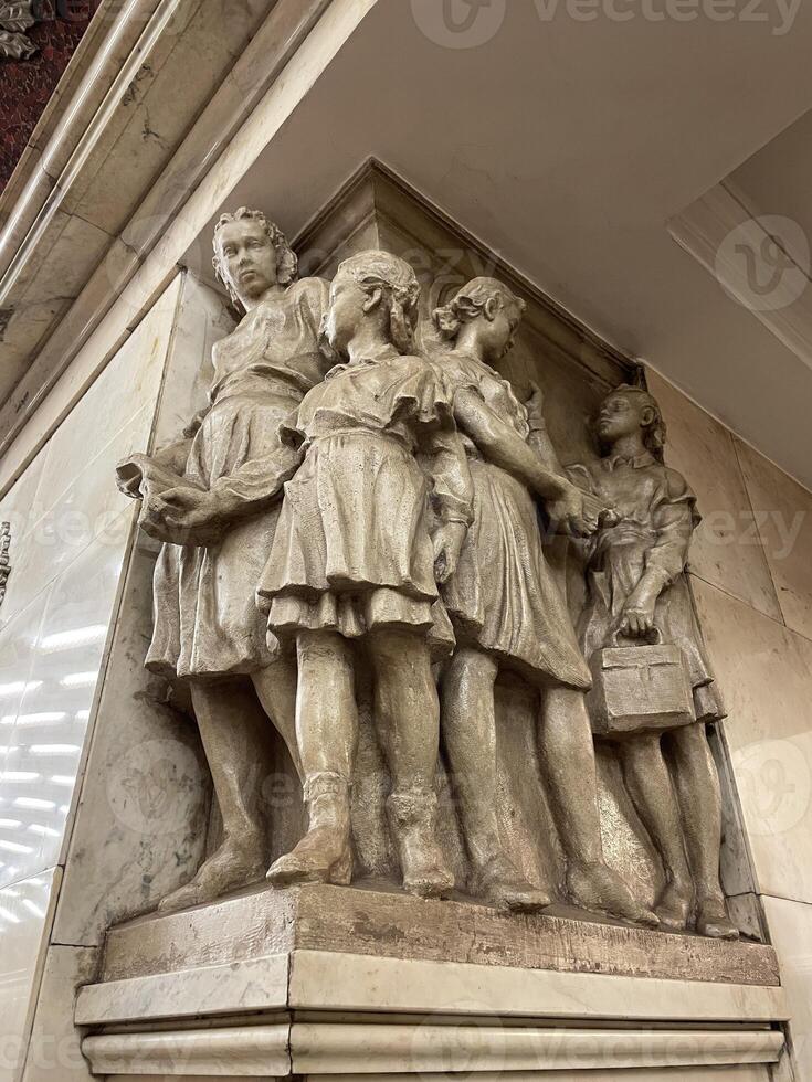An Intricate and Detailed Sculptural Grouping Found in a Historic and Elegant Interior Space photo
