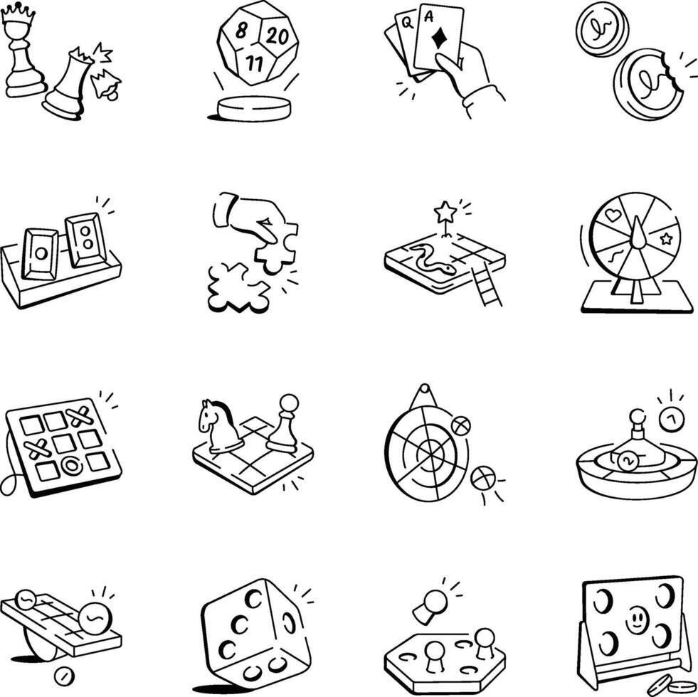 Board Game Doodle Art Collection vector