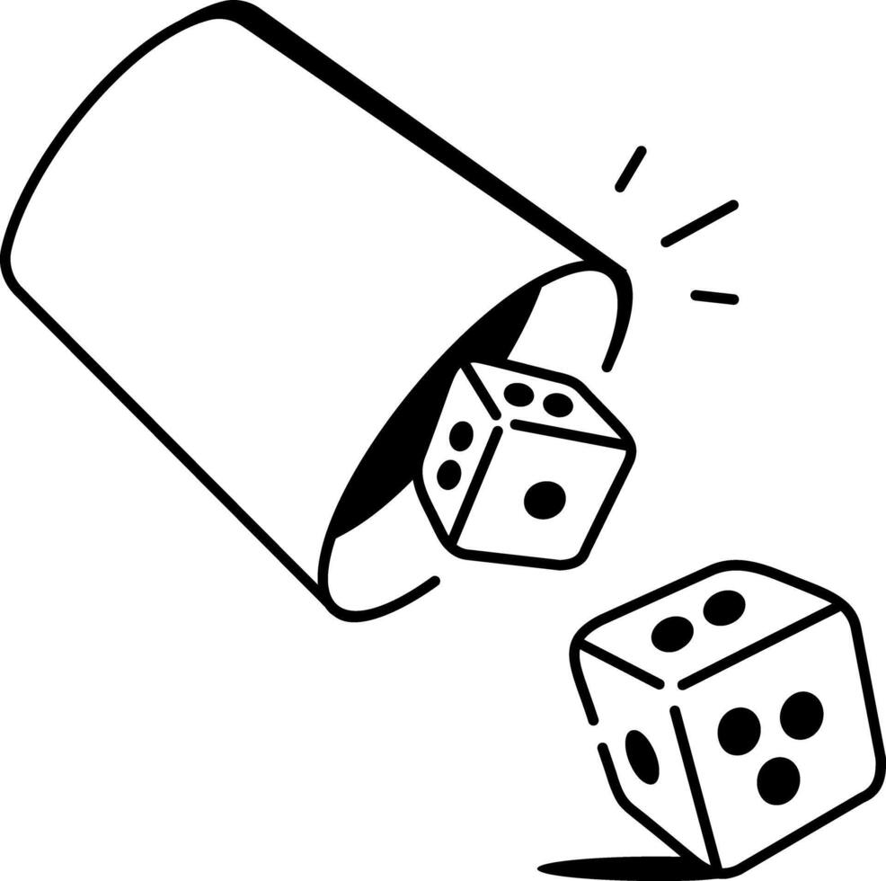 Doodle icon depicting a dice cup vector