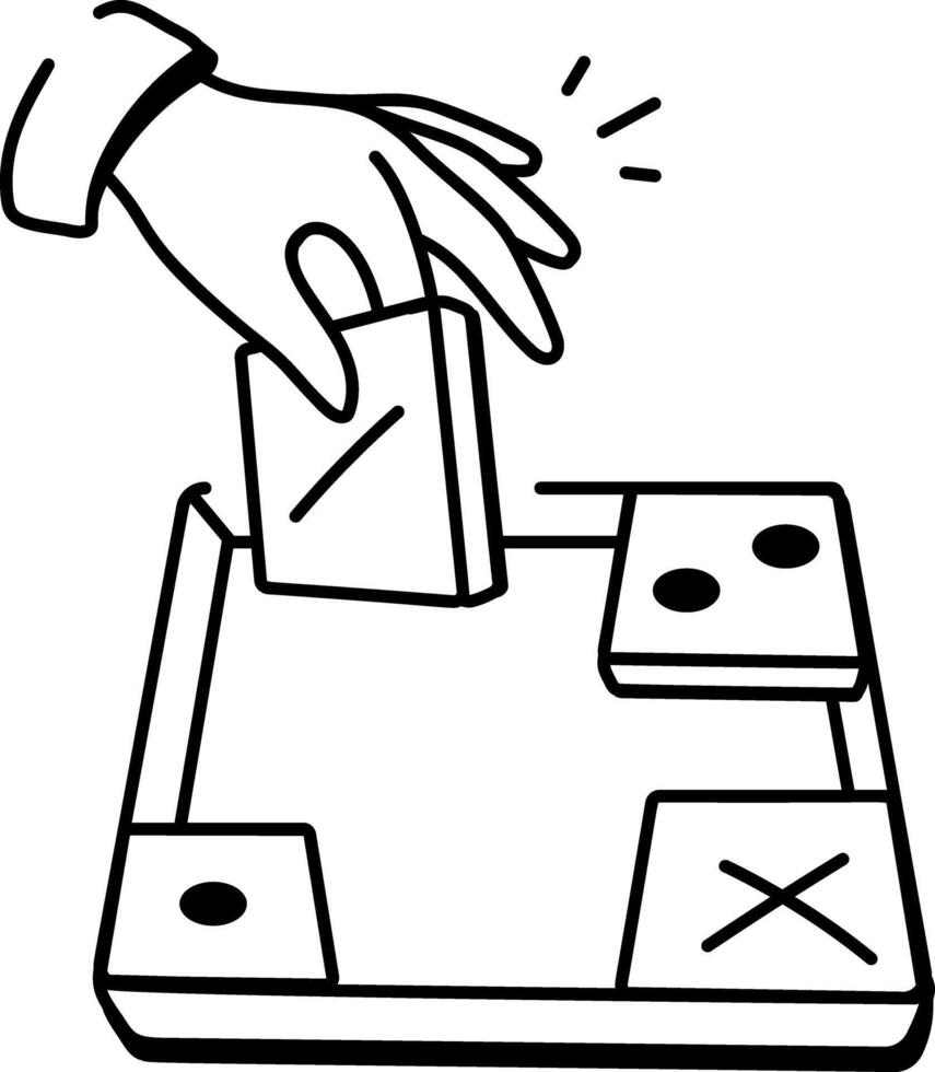 A hand drawn icon of ostle game vector