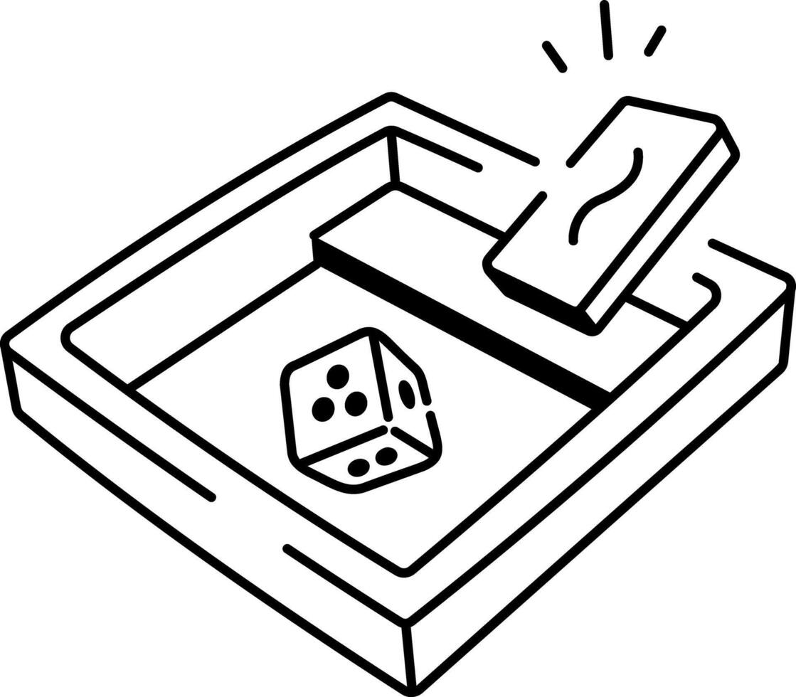 Shut the box game, doodle style icon vector