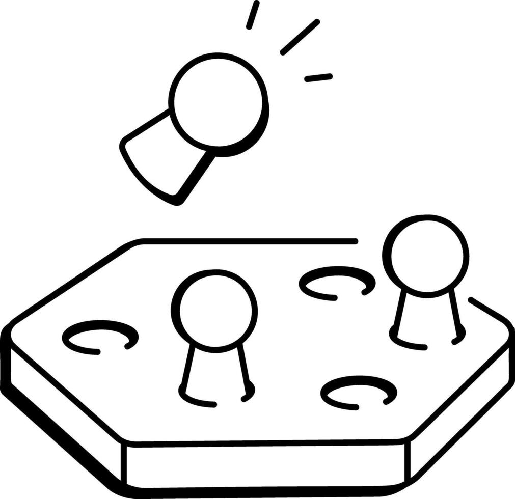 Chinese checkers game, doodle style icon vector