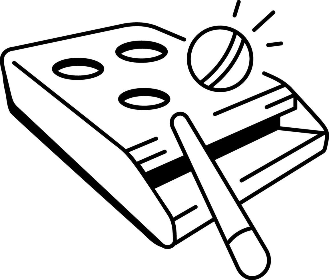Shooting ball game, doodle style icon vector