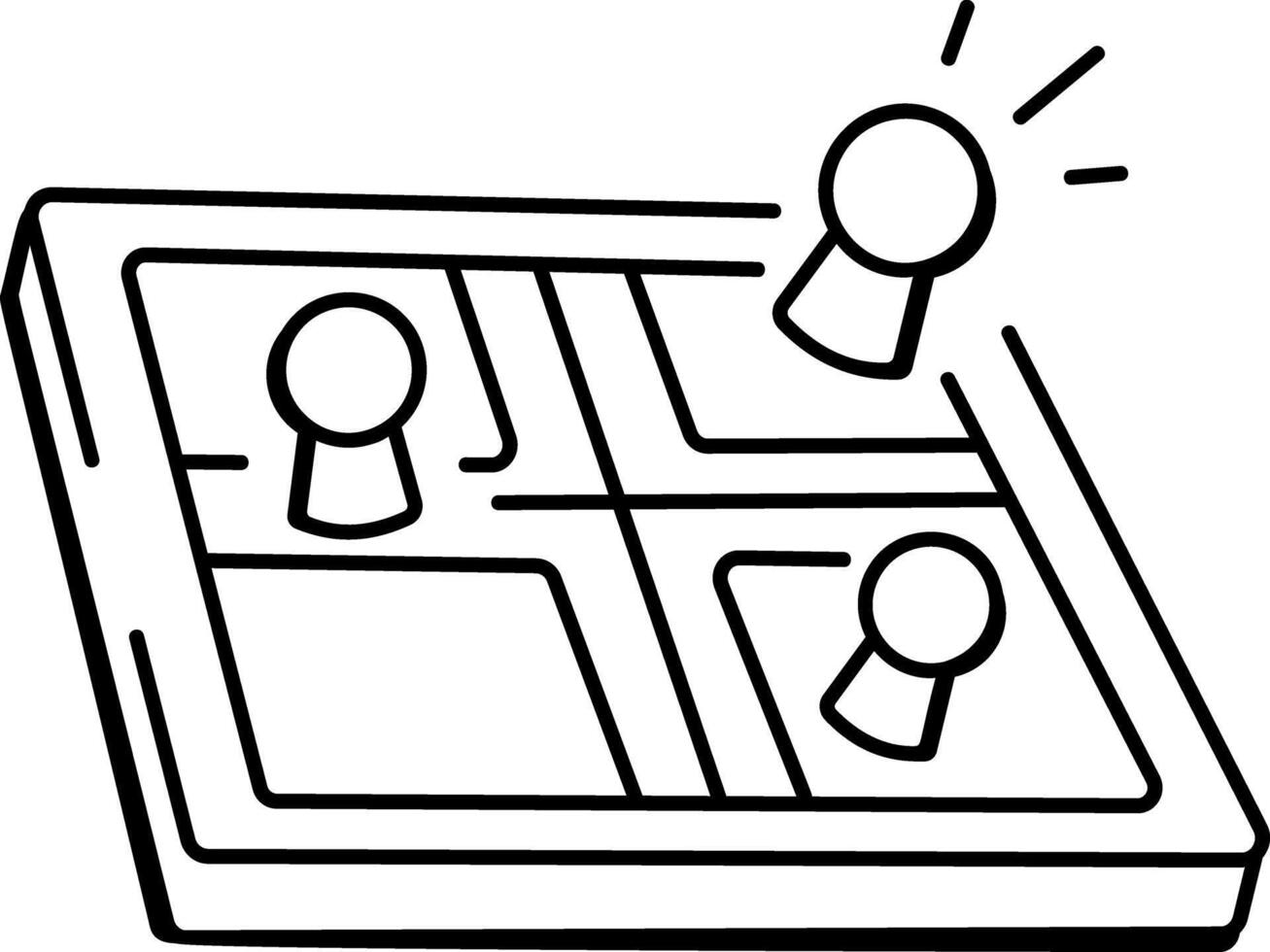 Ludo game icon in hand drawn style vector