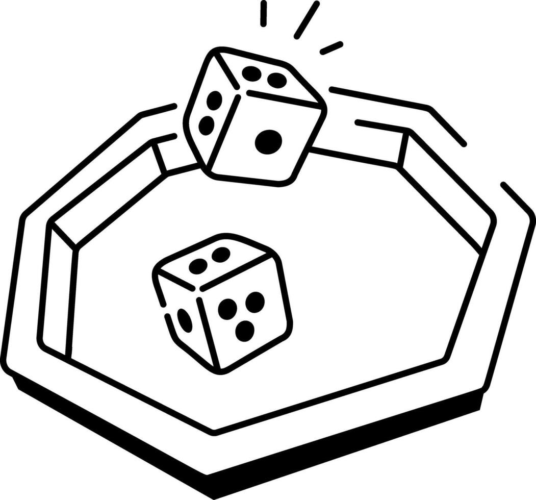 A hand drawn icon of a dice plate vector