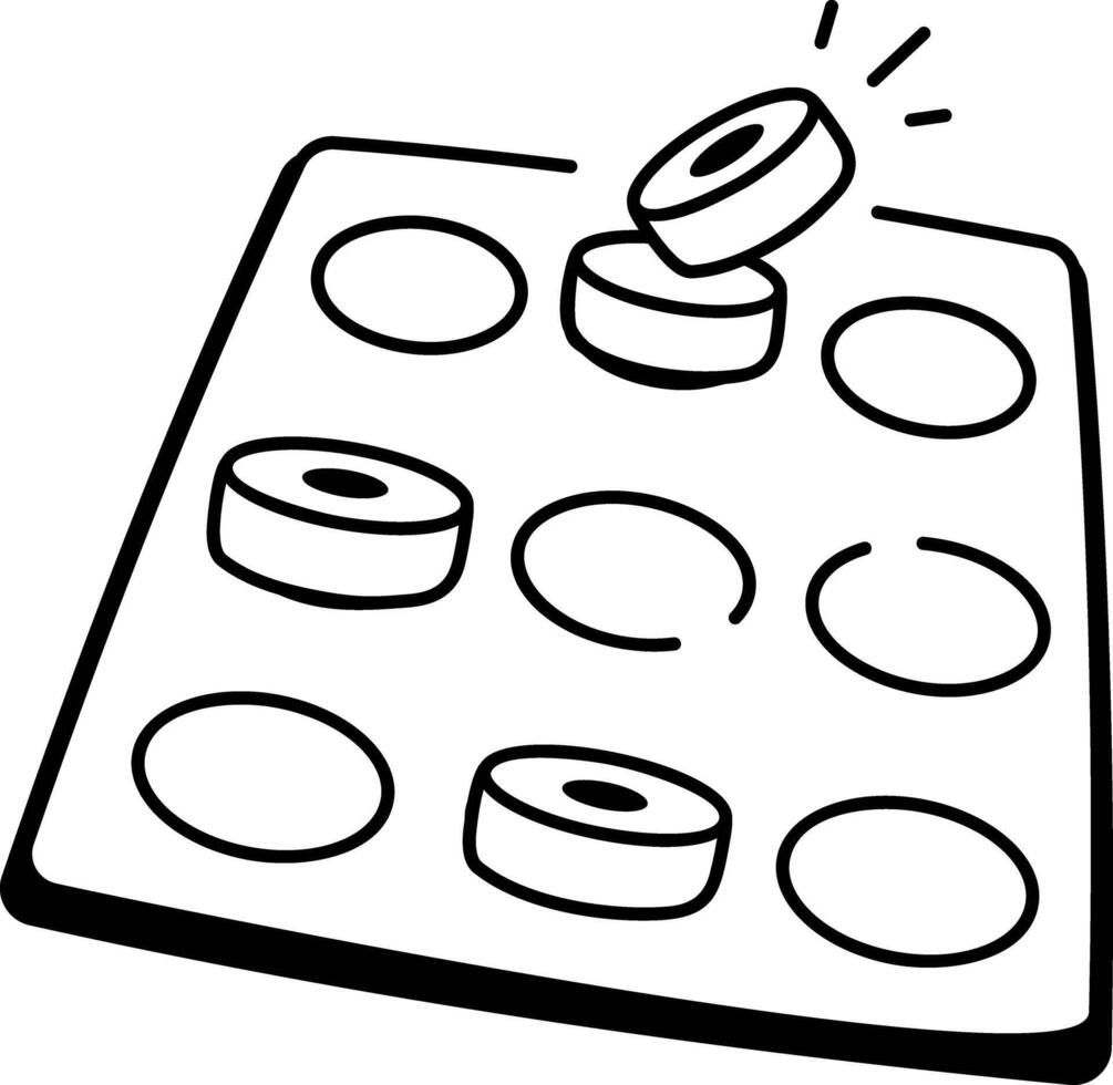 A hand drawn icon depicting seega game board vector