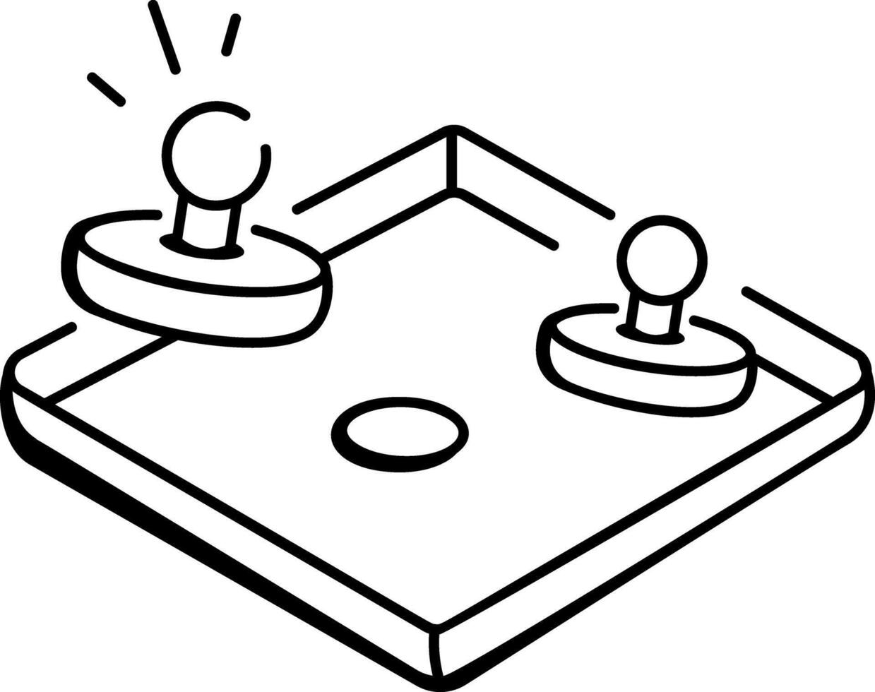 A hand drawn icon depicting air hockey vector