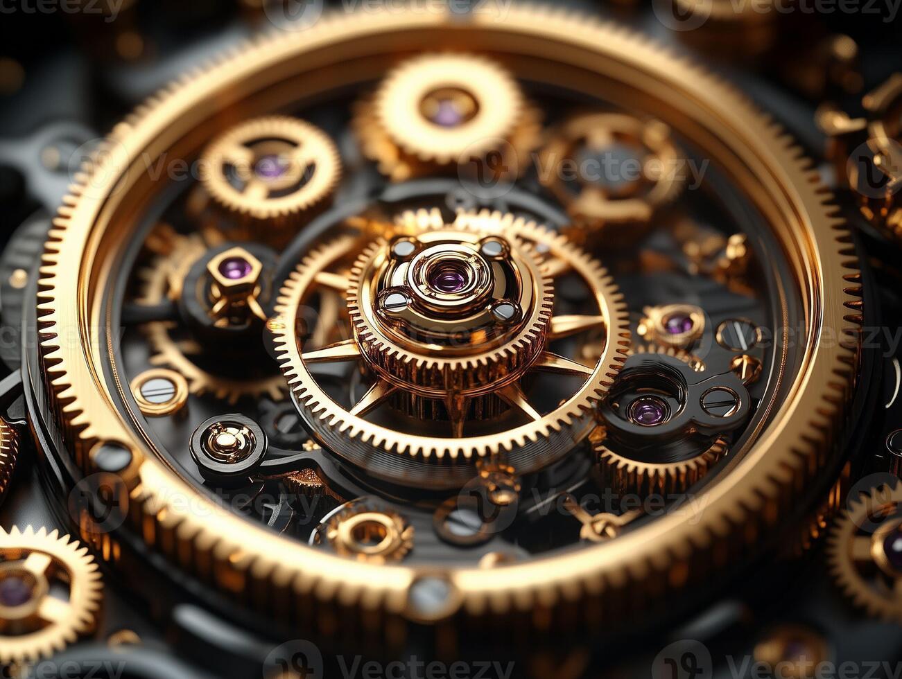 Intricate Clock Gears Mechanism photo