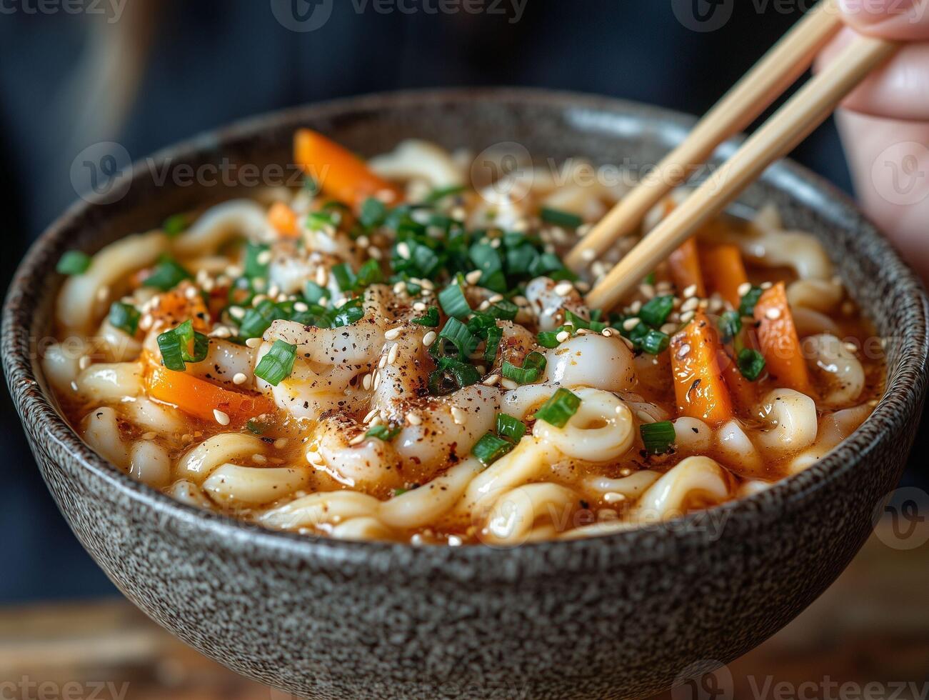 Udon Noodles with Squid photo