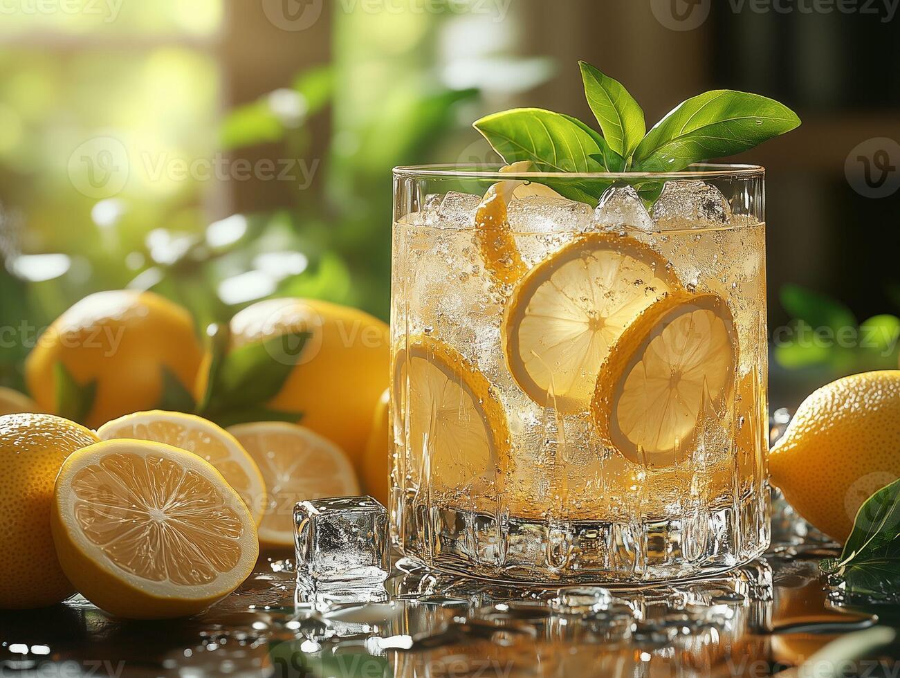 Summer Drink Lemonade and Ice photo