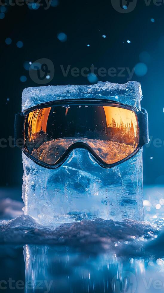 Frozen Ski Goggles in Ice - A Winter Wonderland photo