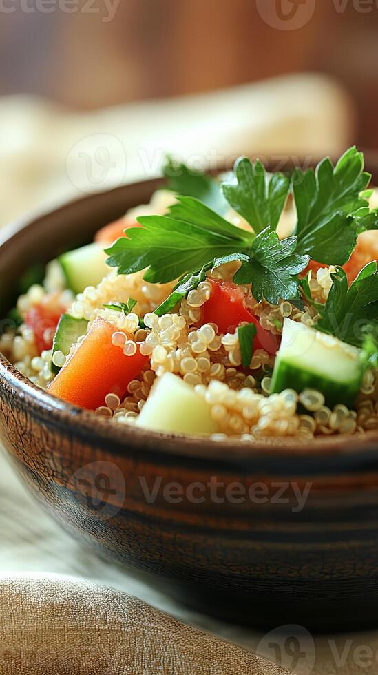 Quinoa Salad with Tomatoes and Cucumber photo