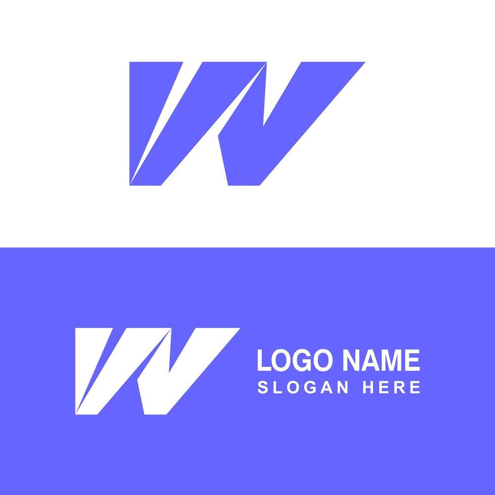 W logo with simple concept. vector