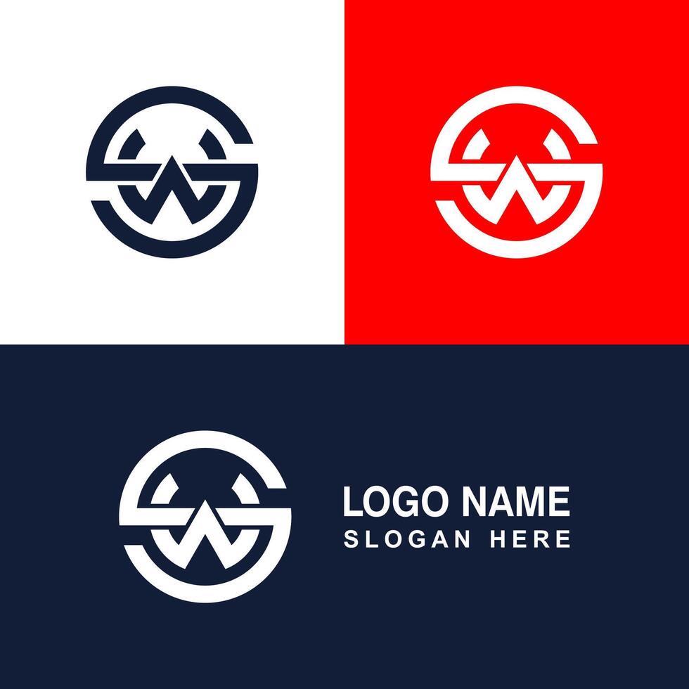 SW or WS letters logo. vector