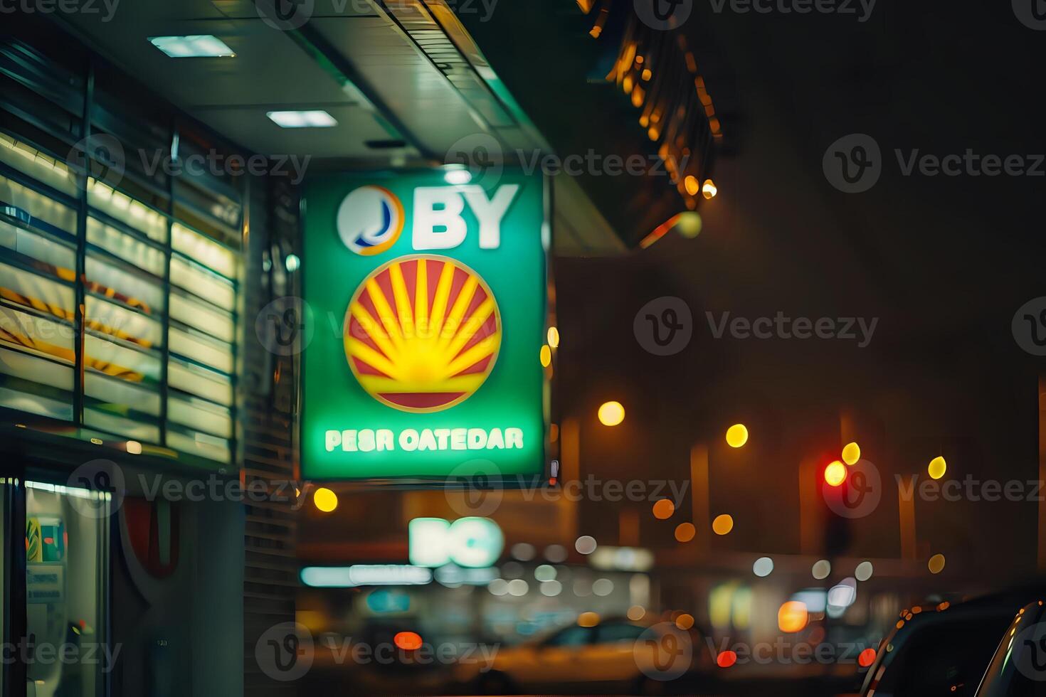 Night City Lights Illuminating Urban Structures and Reflecting on Glass Surfaces, Creating a Captivating Cityscape at Night with Vibrant Colors and Diverse Architectural Styles photo