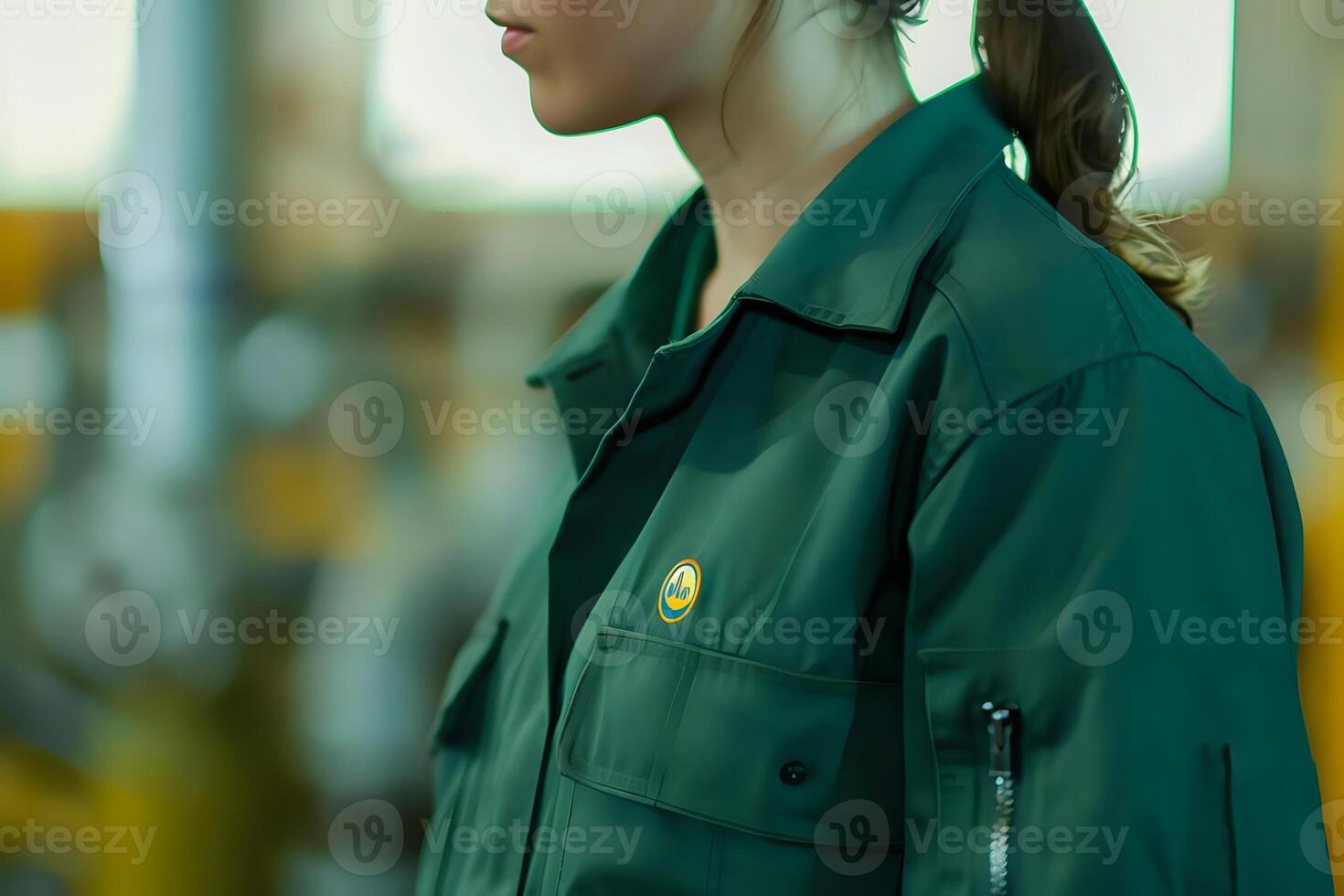 Exploring the Deep Green. A Close-Up Look at Protective Workwear Design and its Functional Aesthetics, Unveiling the Durability and Safety Features of Industrial Uniforms photo