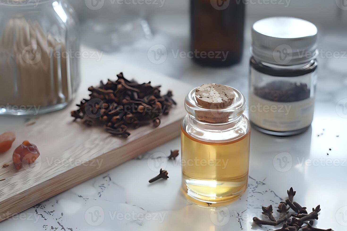 Creating Clove Essential Oil. A Step-by-Step Guide to Extraction and its Aromatic Properties, Unveiling the Natural Wonders of Cloves for Wellness and Fragrance. photo