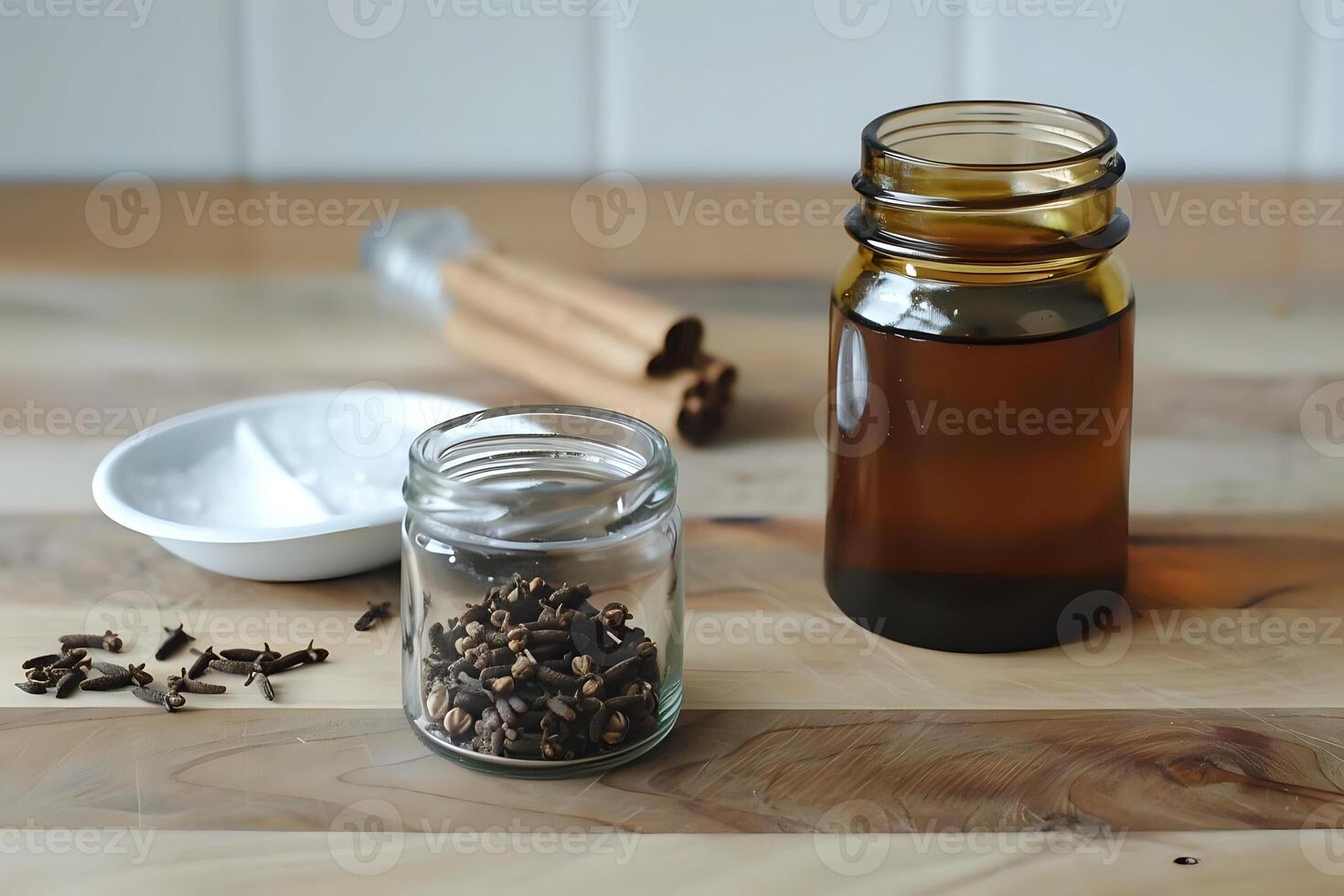 Homemade Cloves and Cinnamon Oil Infusion. A Relaxing DIY Guide for Aromatic Home Scents, Creating Calming Ambiance with Natural Ingredients. photo