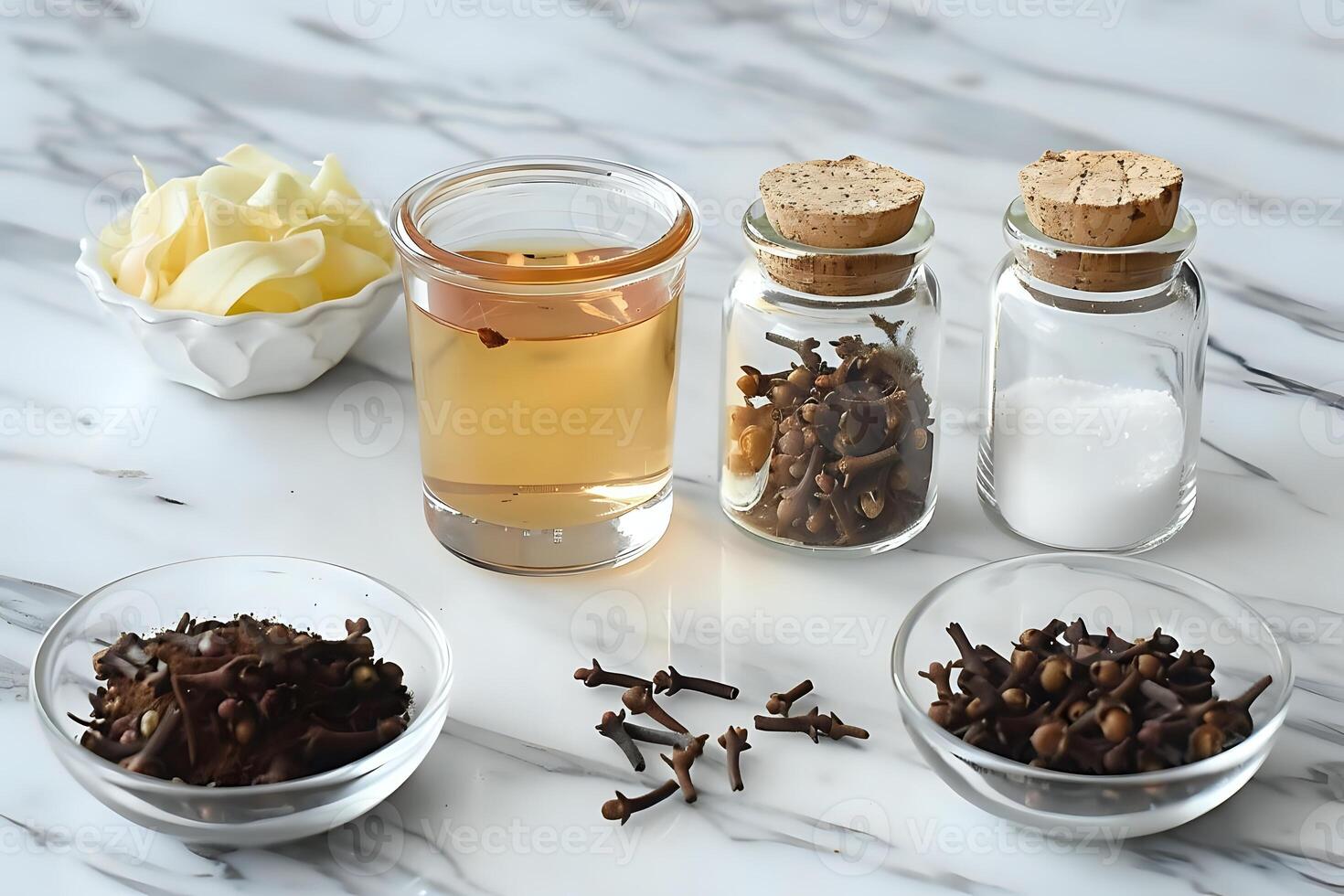 Making Aromatic Potpourri. A Guide to Combining Cloves, Cinnamon, Vinegar, and Salt for a Refreshing Scent. Explore the Unique Scents and Create Your Own Custom Blend with Simple Ingredients. photo