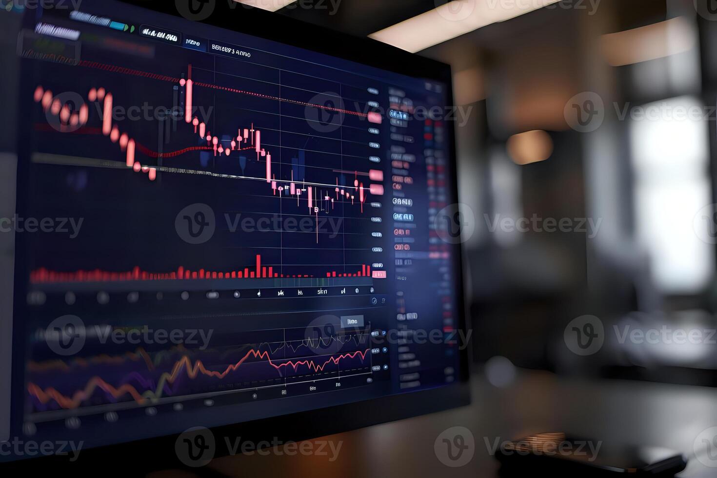 Analyzing Stock Market Trends. Interpreting Candlestick Charts and Volume Indicators for Smart Investment Decisions with Effective Risk Management Strategies. Understanding Technical Analysis photo