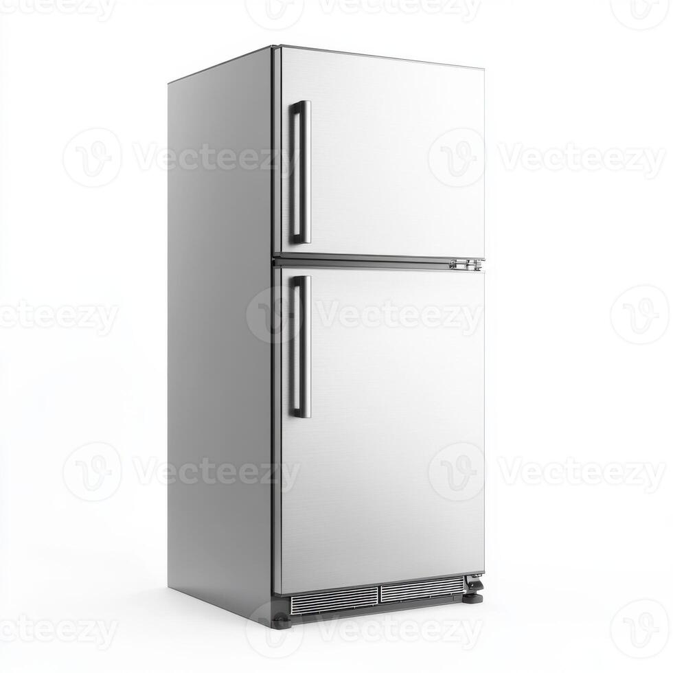 Modern stainless steel refrigerator designed for energy efficiency and optimal food storage in contemporary kitchens photo